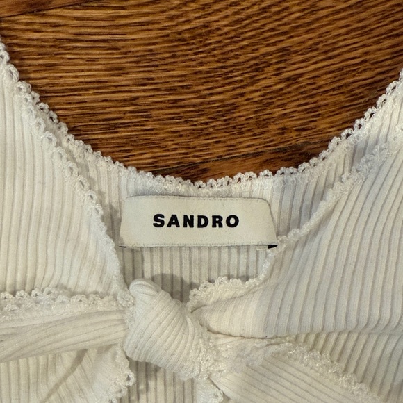 Sandro White Ribbed Tank Top - Picture 3 of 4